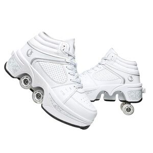 Double-Row Deform Wheel‎ Automatic Walking Shoes Invisible  Roller Skates Size 5